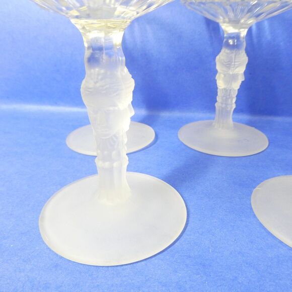 Duncan & Miller Three Faces - Set of 7 Footed Sherbet Glasses 4.75" EAPG MMA - Picture 10 of 11